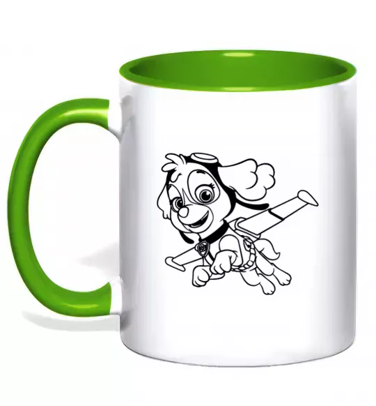 Чашка с цветной ручкой Скай Зеленый фото