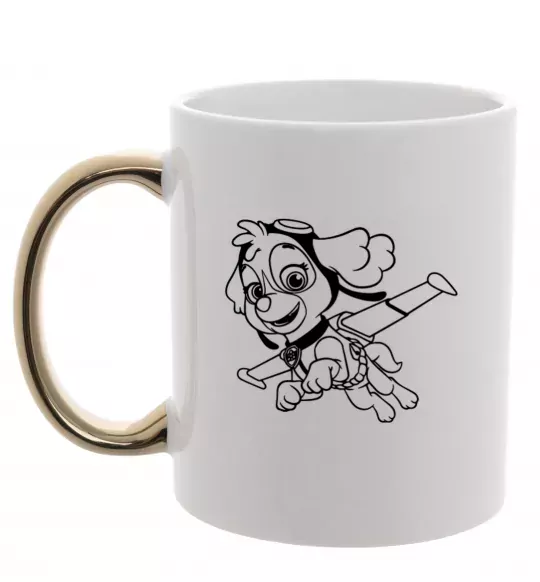 Чашка с цветной ручкой Скай Золото фото