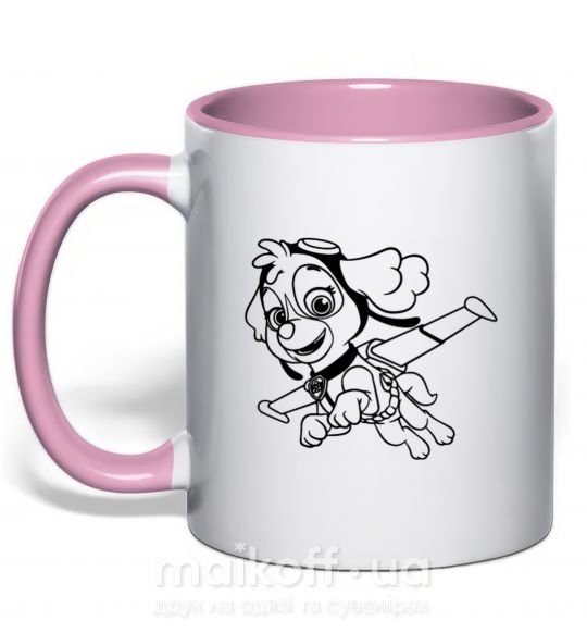 Чашка с цветной ручкой Скай Нежно розовый фото