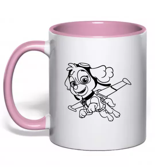 Чашка с цветной ручкой Скай Нежно розовый фото