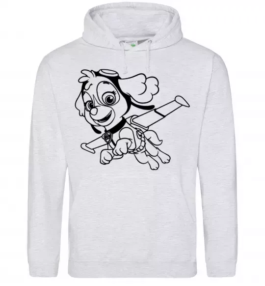 Женская толстовка (худи) Скай Серый меланж фото