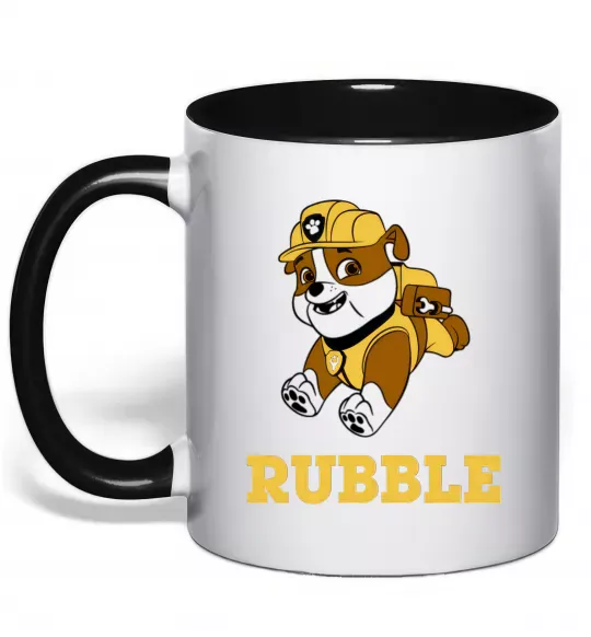 Чашка з кольоровою ручкою Rubble Чорний фото