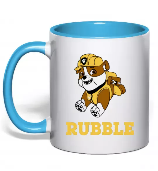 Чашка з кольоровою ручкою Rubble Блакитний фото