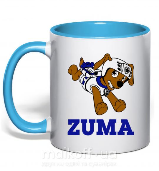 Чашка з кольоровою ручкою Zuma Блакитний фото
