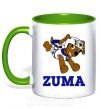 Чашка з кольоровою ручкою Zuma Зелений фото