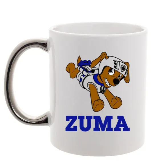 Чашка з кольоровою ручкою Zuma Срібло фото