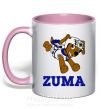 Чашка з кольоровою ручкою Zuma Ніжно рожевий фото