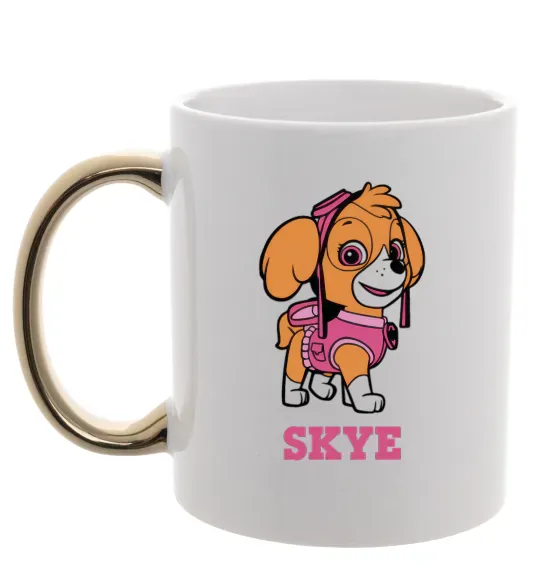 Чашка с цветной ручкой Skye Золото фото