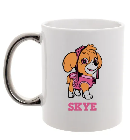 Чашка с цветной ручкой Skye Серебро фото