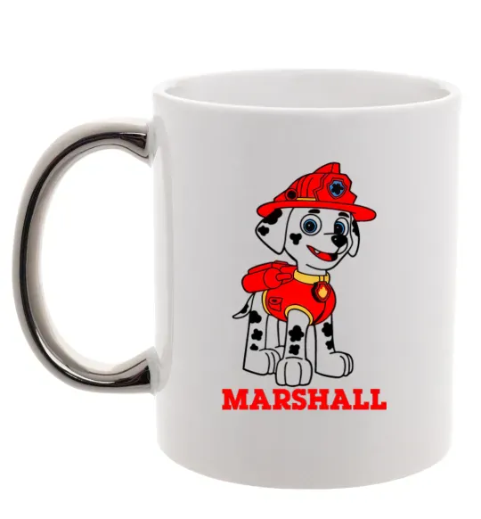 Чашка з кольоровою ручкою Marshall Срібло фото