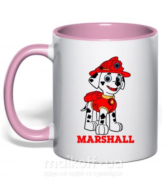 Чашка з кольоровою ручкою Marshall Ніжно рожевий фото