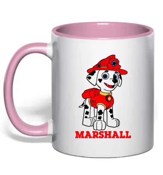 Чашка з кольоровою ручкою Marshall Ніжно рожевий фото