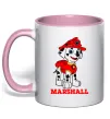 Чашка з кольоровою ручкою Marshall Ніжно рожевий фото