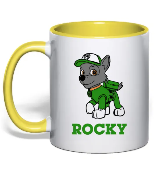 Чашка с цветной ручкой Rocky Лимонный фото