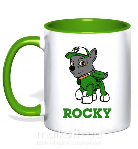 Чашка з кольоровою ручкою Rocky Зелений фото