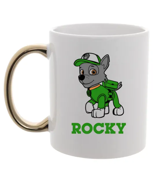 Чашка с цветной ручкой Rocky Золото фото