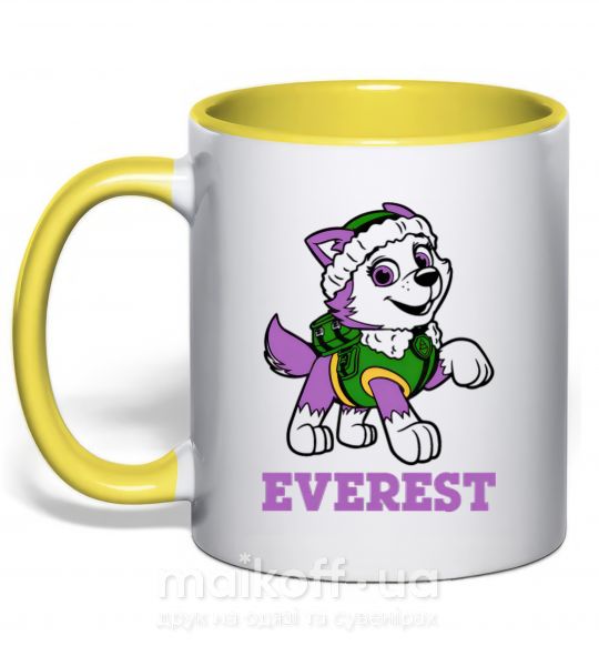Чашка з кольоровою ручкою Everest Сонячно жовтий фото
