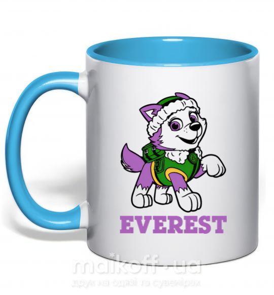 Чашка з кольоровою ручкою Everest Блакитний фото