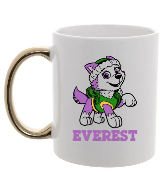 Чашка с цветной ручкой Everest Золото фото