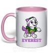 Чашка з кольоровою ручкою Everest Ніжно рожевий фото