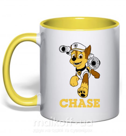 Чашка з кольоровою ручкою Chase Сонячно жовтий фото