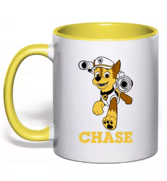 Чашка з кольоровою ручкою Chase Сонячно жовтий фото