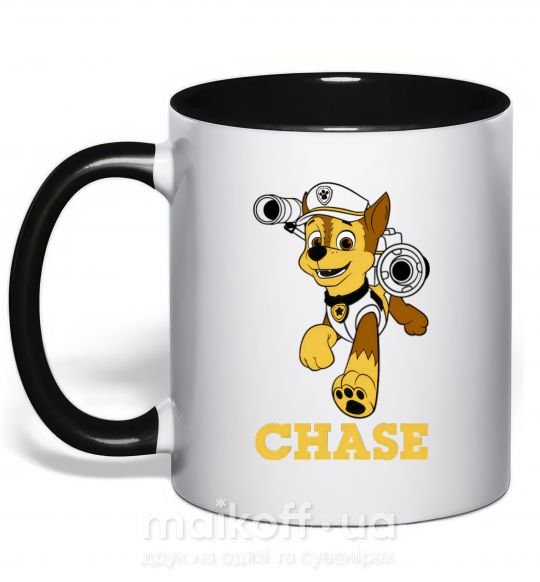 Чашка з кольоровою ручкою Chase Чорний фото