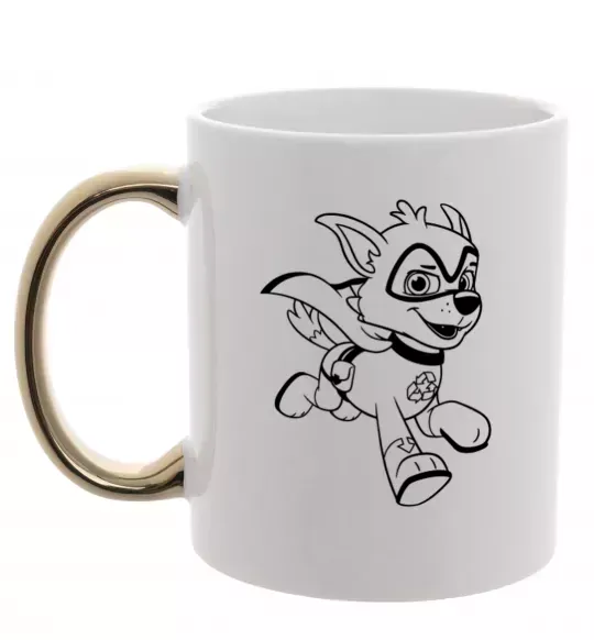 Чашка с цветной ручкой Супер Роккі Золото фото