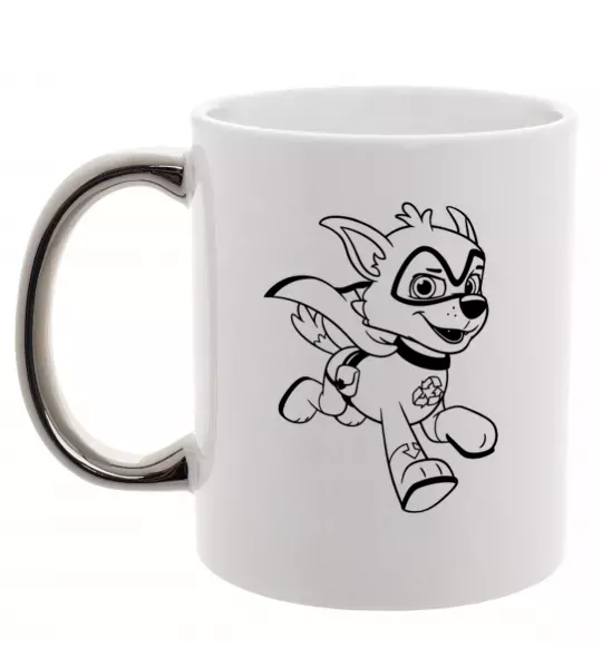 Чашка с цветной ручкой Супер Роккі Серебро фото