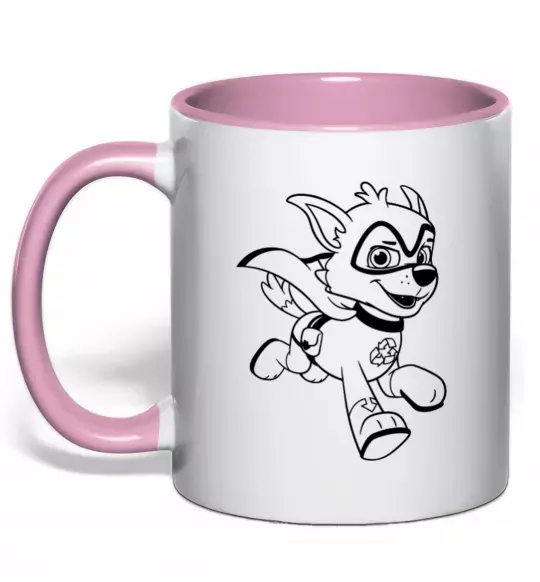 Чашка с цветной ручкой Супер Роккі Нежно розовый фото