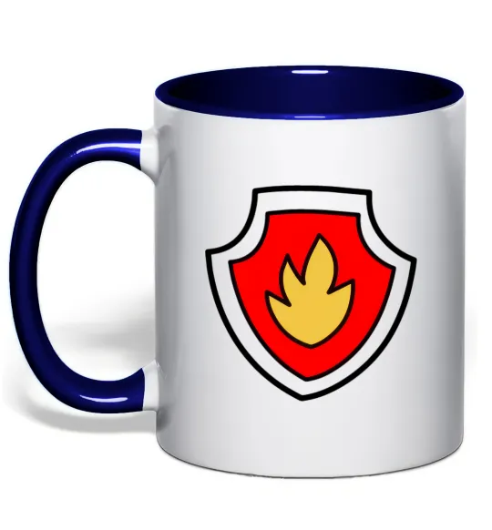 Чашка з кольоровою ручкою Значок Маршала Глибокий темно-синій фото