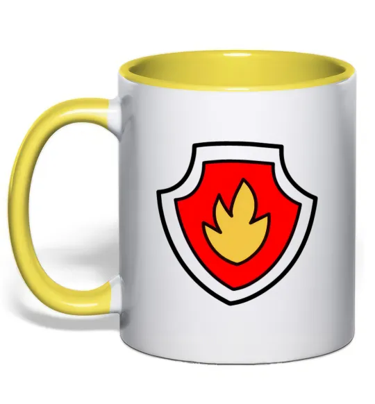 Чашка с цветной ручкой Значок Маршала Лимонный фото