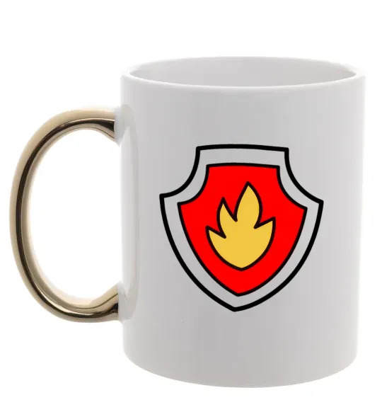 Чашка з кольоровою ручкою Значок Маршала Золото фото