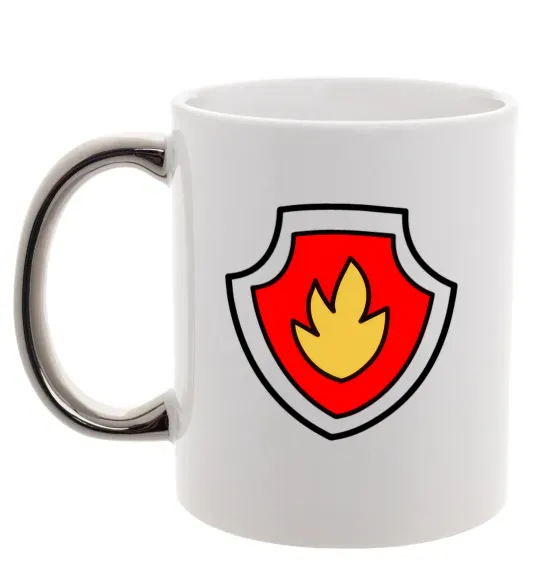 Чашка з кольоровою ручкою Значок Маршала Срібло фото