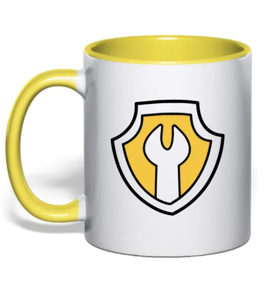 Чашка с цветной ручкой Значок Раббл Лимонный фото