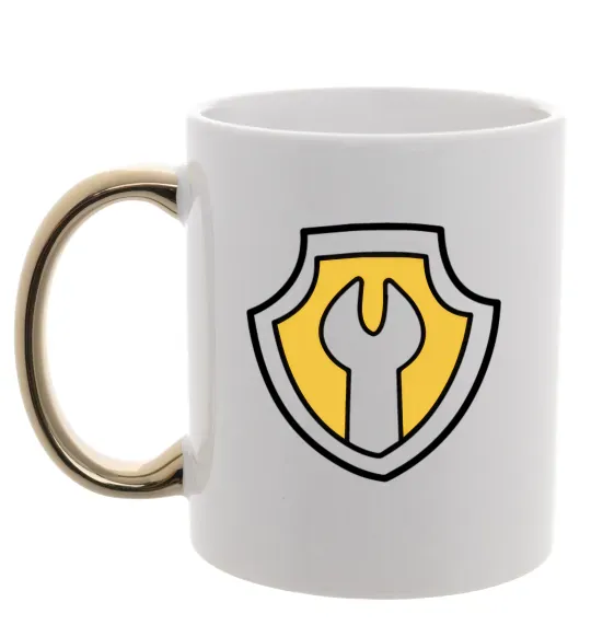 Чашка з кольоровою ручкою Значок Раббл Золото фото