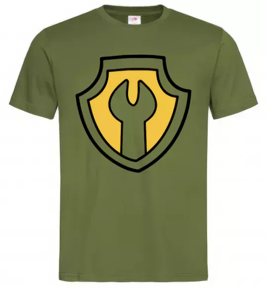 Мужская футболка Значок Раббл Оливковый фото