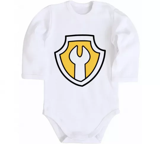 Детский боди Значок Раббл Белый фото