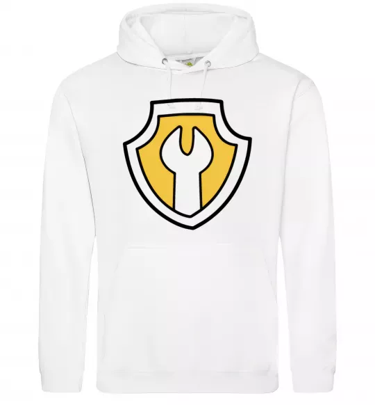 Мужская толстовка (худи) Значок Раббл Белый фото