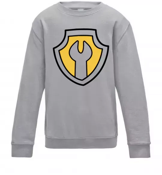 Детский Свитшот Значок Раббл Серый меланж фото