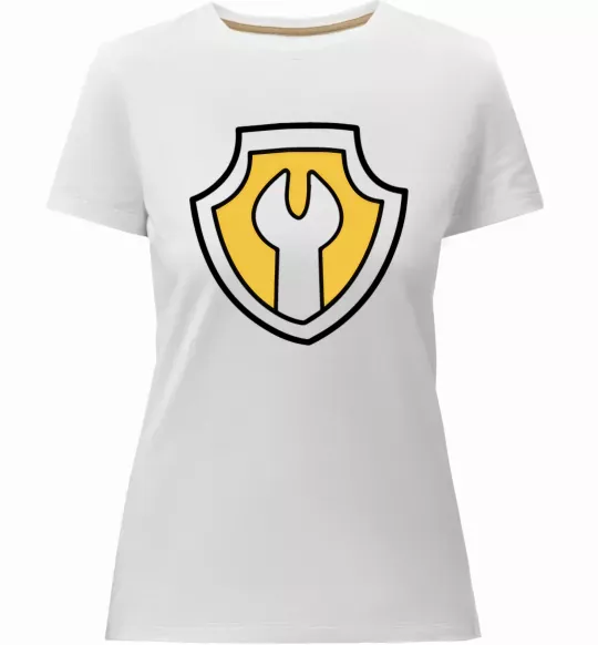 Жіноча преміум футболка Значок Раббл Білий фото