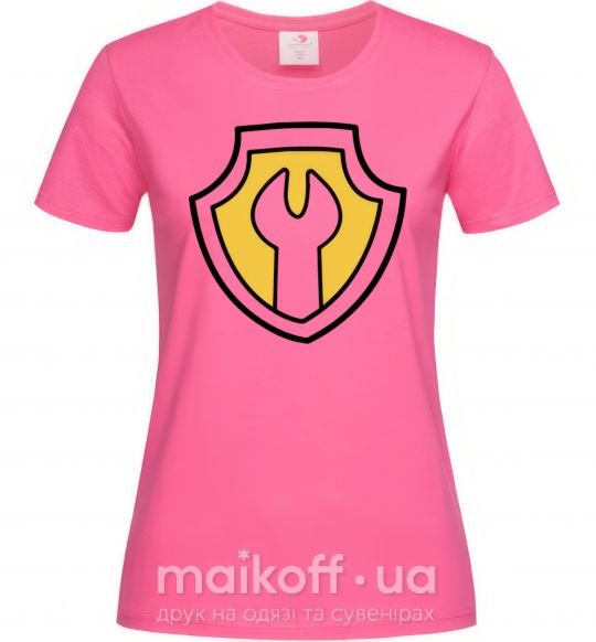 Женская футболка Значек Крепыша Ярко-розовый фото