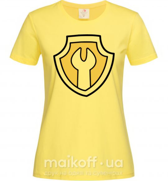 Женская футболка Значек Крепыша Лимонный фото