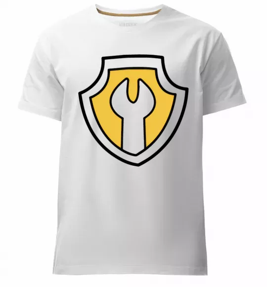 Чоловіча преміум футболка Значок Раббл Білий фото