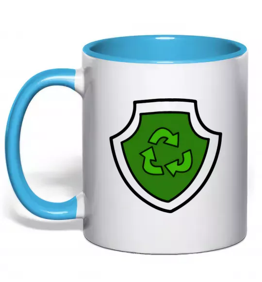 Чашка с цветной ручкой Значок Роккі Голубой фото