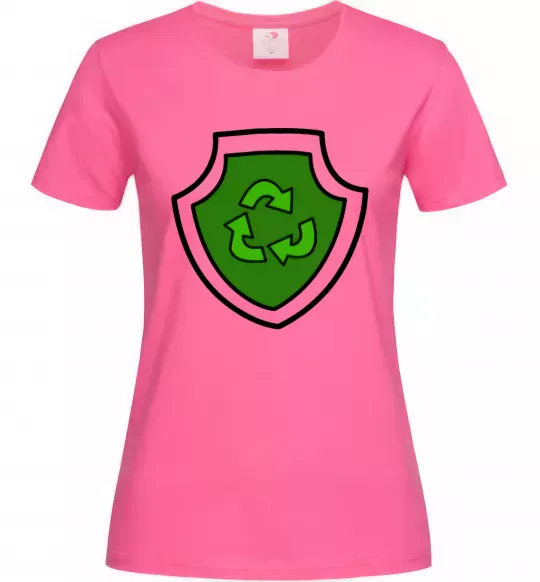 Жіноча футболка Значок Роккі Яскраво-рожевий фото