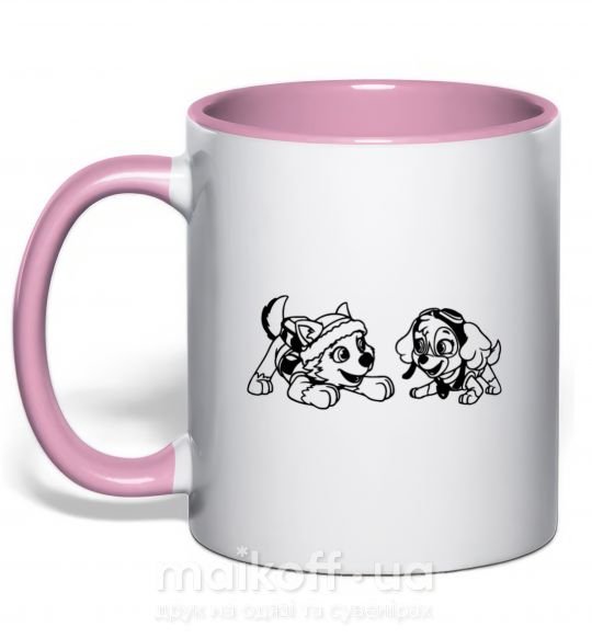 Чашка з кольоровою ручкою Скай и Эверест Ніжно рожевий фото