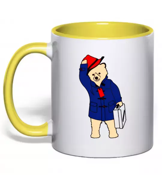 Чашка с цветной ручкой Паддінгтон Солнечно желтый фото