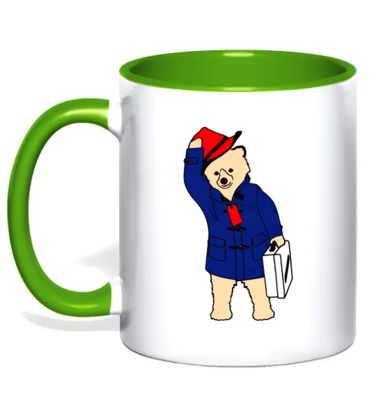 Чашка с цветной ручкой Паддінгтон Лаймовый фото