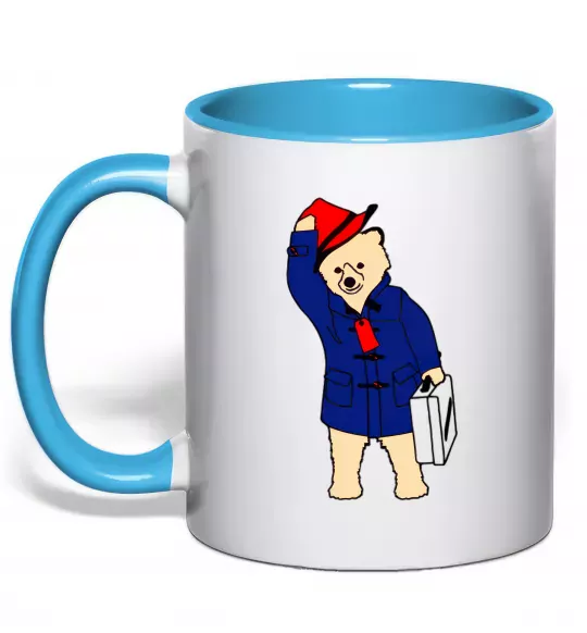 Чашка с цветной ручкой Паддінгтон Голубой фото